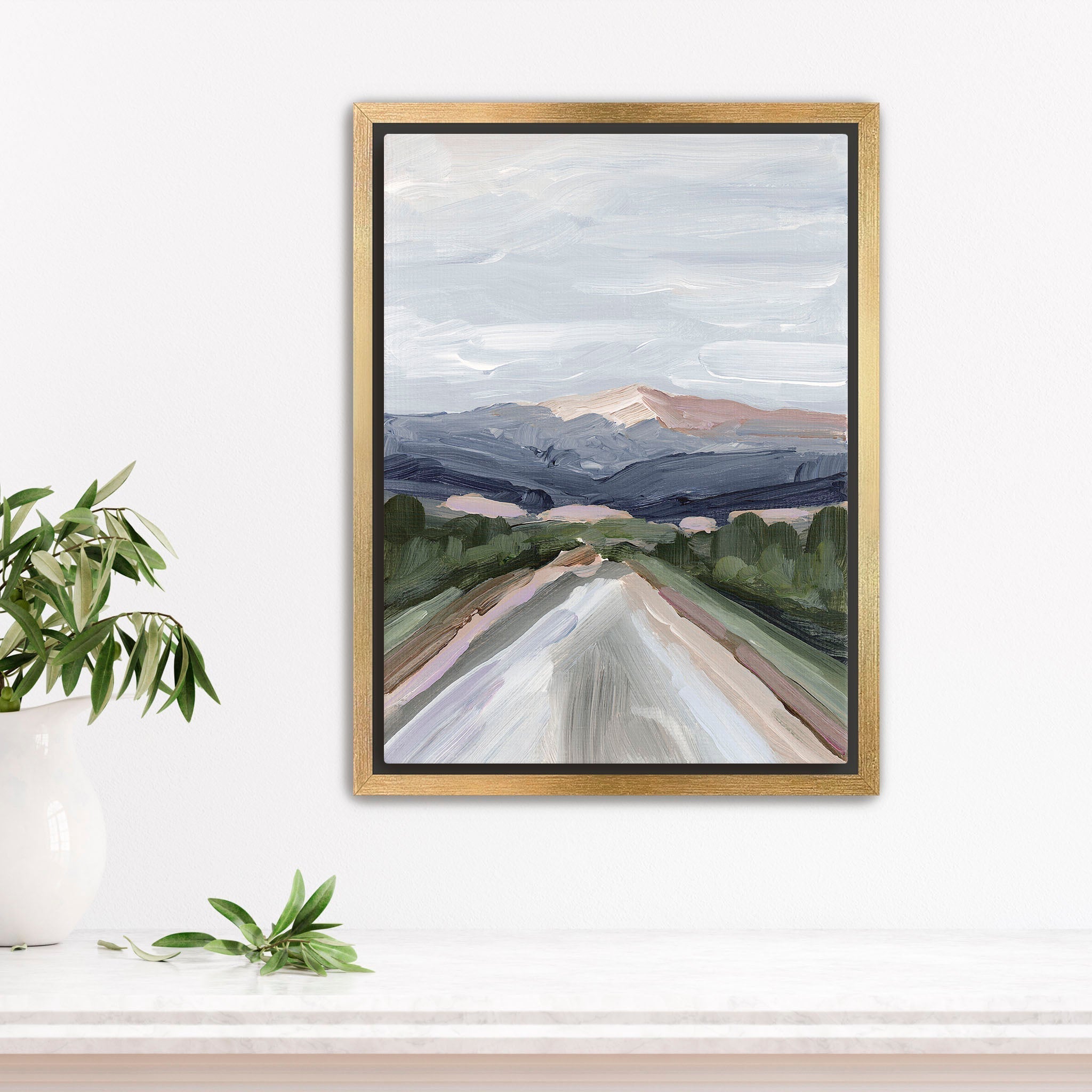 Mist on the Mountain Wall Art Print - Nature Landscape Painting for Home & Office Decor - Perfect for Living Room, Bedroom or Office Wall Decor