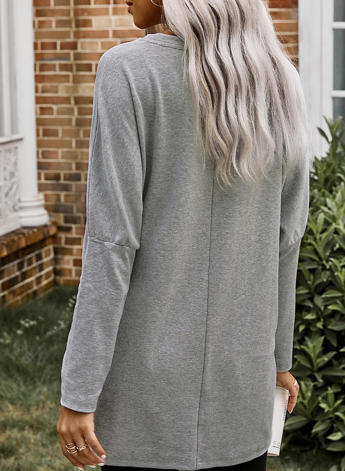 Dokotoo Women's 2025 Spring Casual Long Sleeve Shirts - Lightweight Sweatshirt Tunic Tops with Pockets | Trendy Streetwear & Office Outfits for Everyday Comfort