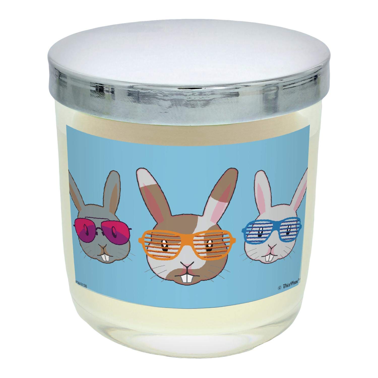 Happy Easter Bunny Crew Socks with Sunglasses - Fun Easter Gifts for Women & Girls - Cinnamon Scented Candle Jar - Perfect for Easter Party Decorations, Spring Celebrations & Festive Home Decor