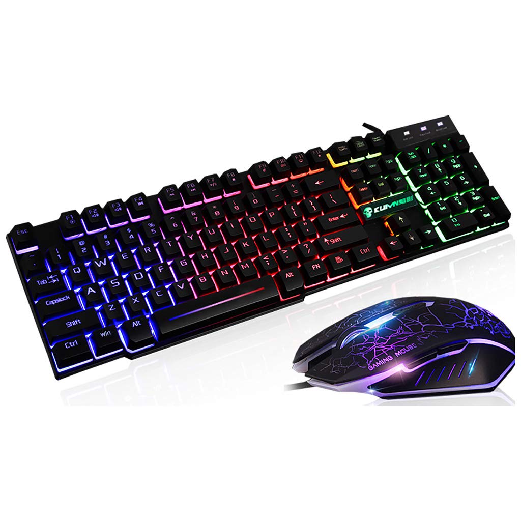 HELYZQ RGB Gaming Keyboard & Mouse Set for PC Gamers - Home & Office Use