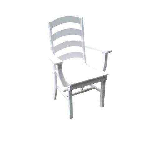 A & L Furniture Ladderback Dining Chair with Arms - Solid Wood Kitchen Chairs for Dining Room, Breakfast Nook & Farmhouse Decor
