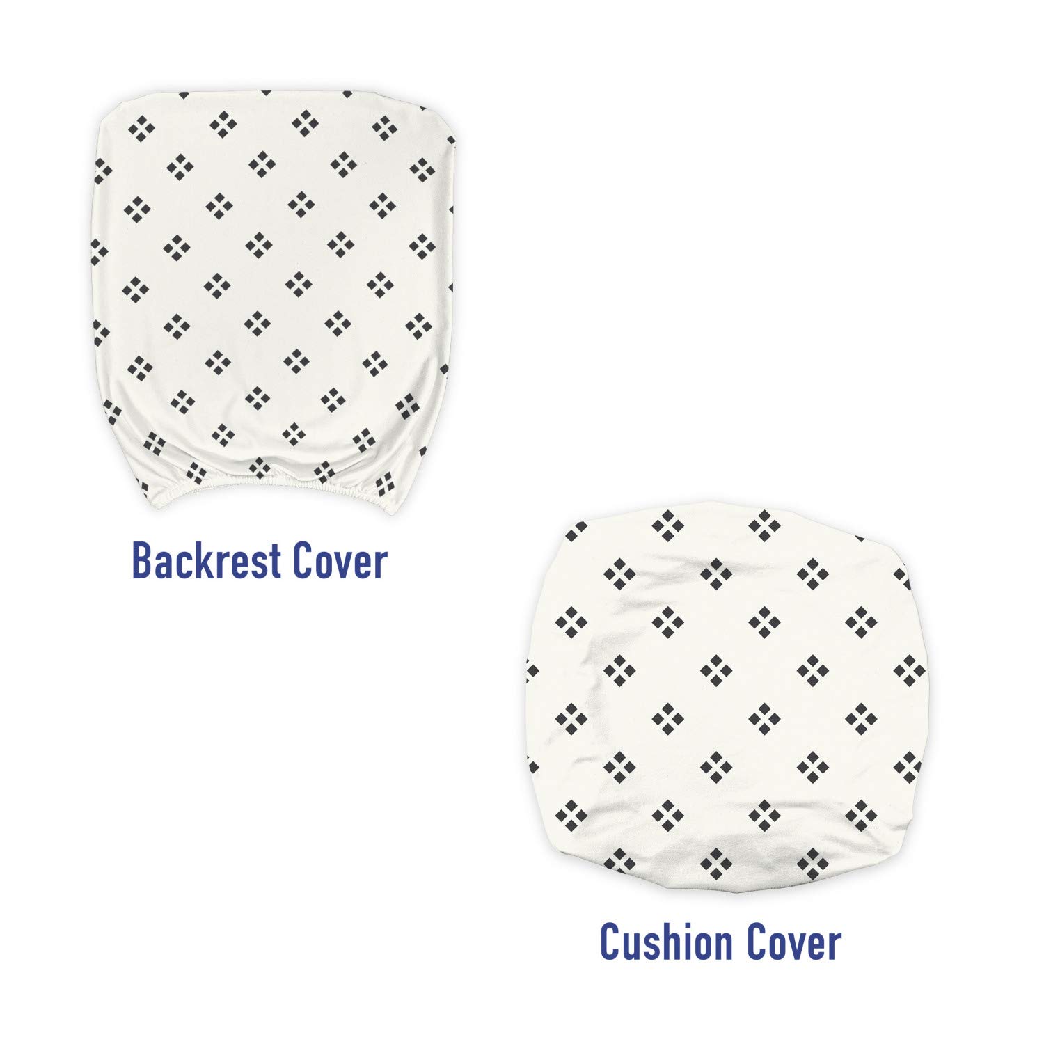 Ambesonne Geometric Office Chair Slipcover - Modern Black & White Dot Print Stretch Fabric Cover, Washable Standard Size | Home Office Decor & Workspace Upgrade