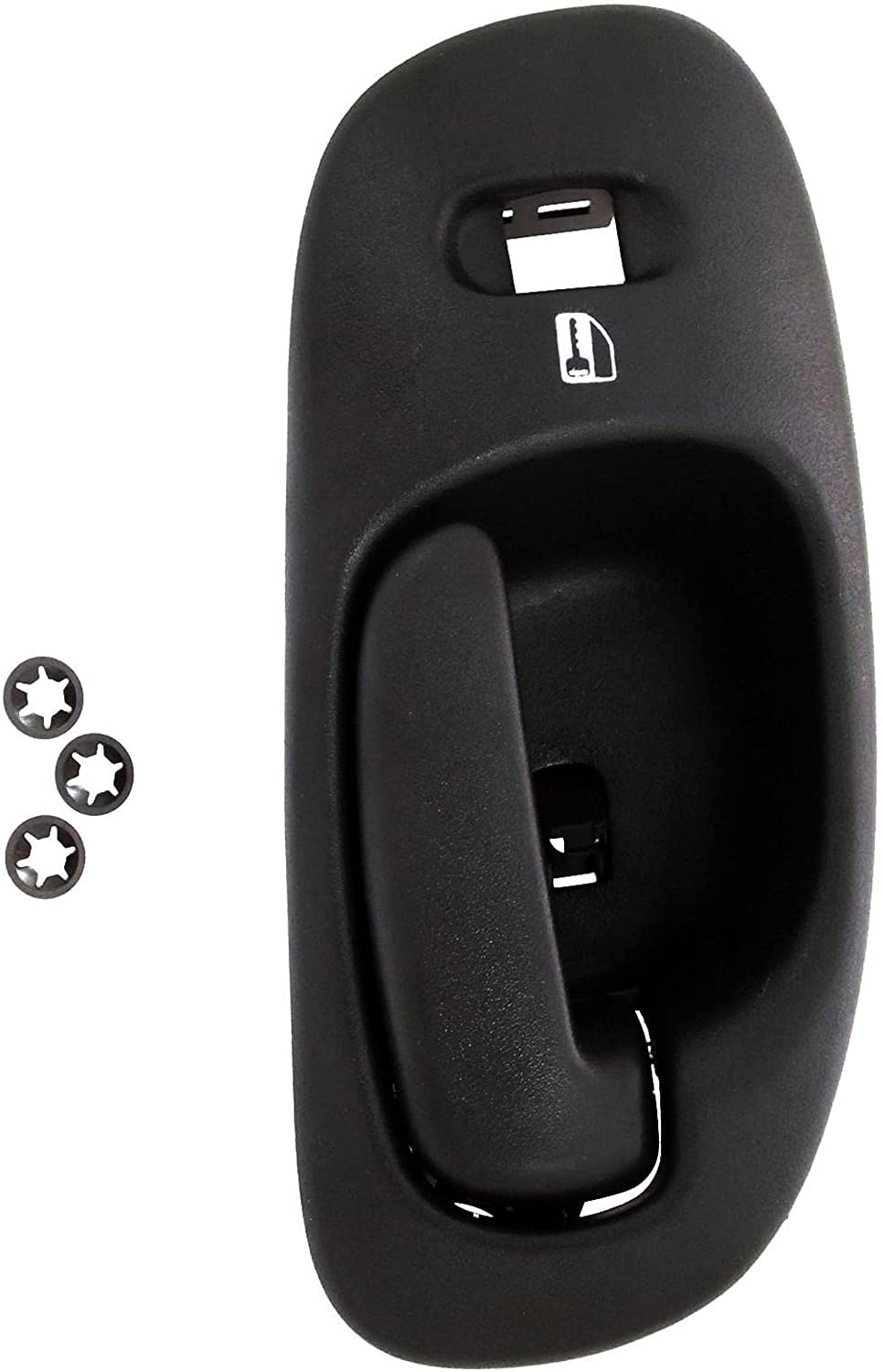 APDTY 93190 Interior Door Handle - Textured Black Without Lock - Replacement for Home, Office & Car Interior Doors