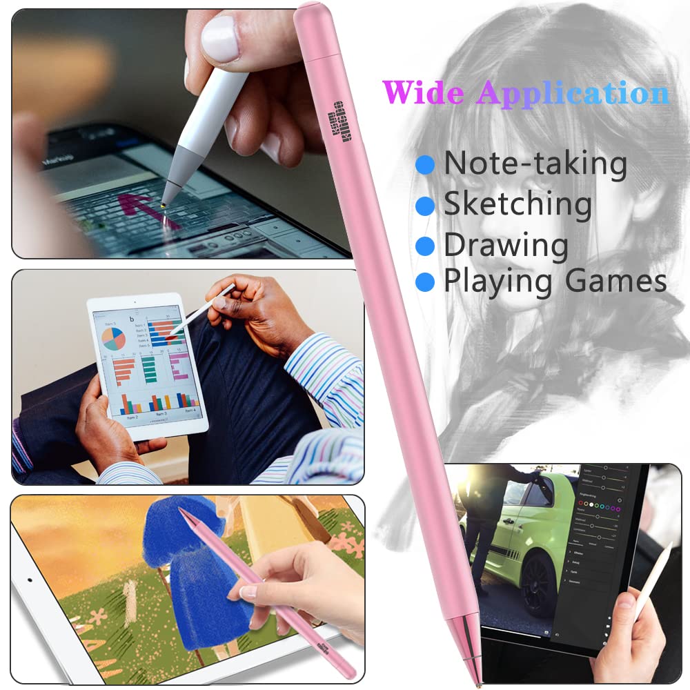 Premium Stylus Pen for iPad & iPhone - Pink, Active Pencil with Palm Rejection & Precision Tip for Drawing, Note-Taking & Digital Art - Perfect for Students, Artists & Professionals