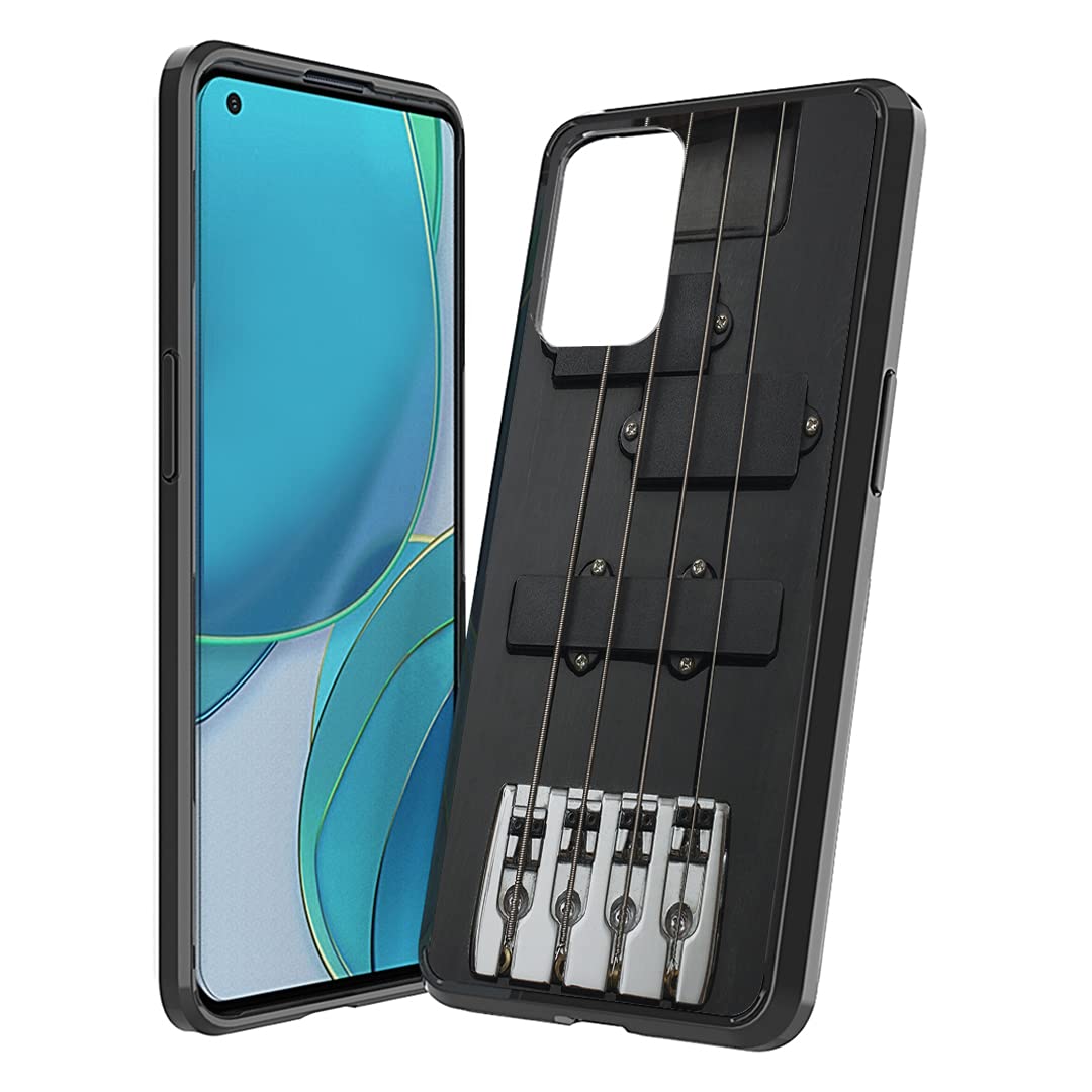 OnePlus 9 5G Case - Slim Hybrid Fusion Gel Cover for Women & Men | Black Guitar Design | Perfect for Daily Use & Travel