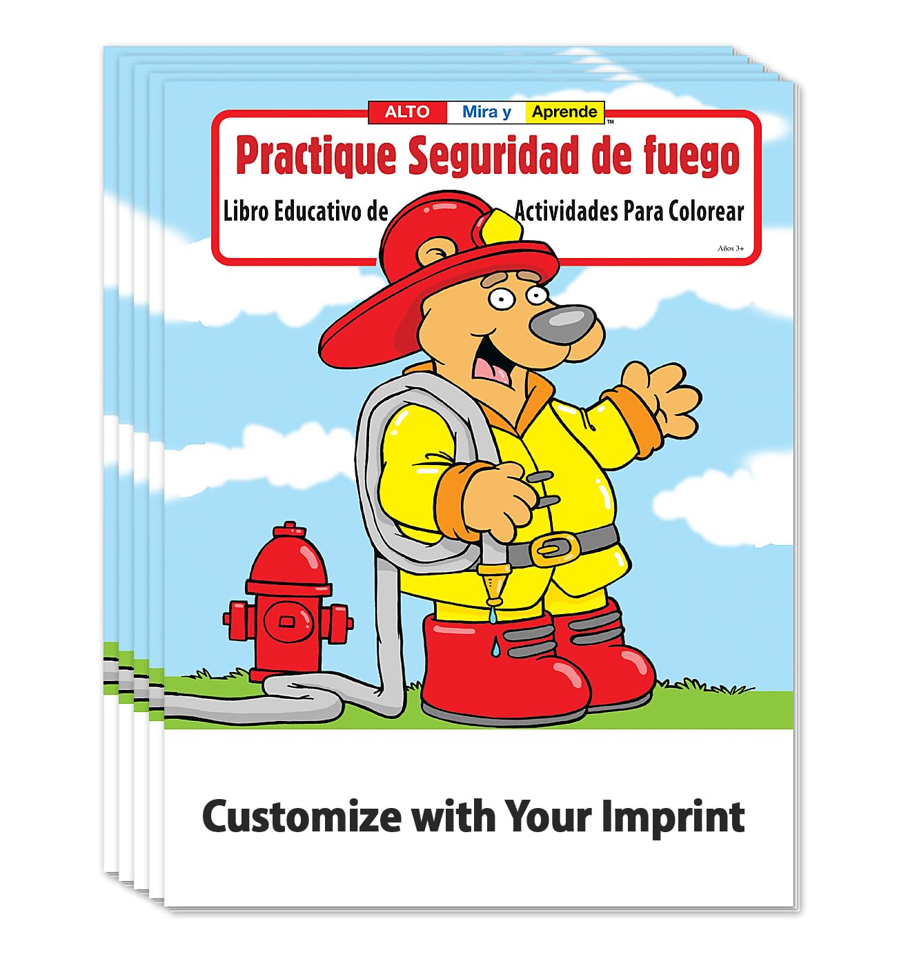 ZOCO - 250 Bulk Pack Custom Fire Safety Coloring Books in Spanish (Without Crayons) - Educational Games & Activities for Kids - Perfect for Fire Prevention Week, School Safety Programs & Bilingual Learning