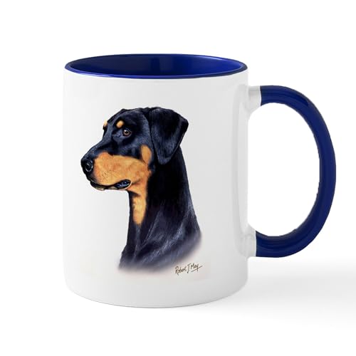 White/Navy Inside - Doberman Mug