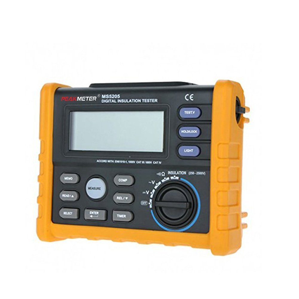 PM5205 Digital Insulation Tester - 1000V Resistance Meter & Megohmmeter with Auto Power Off - Perfect for Electricians, HVAC Technicians, and Industrial Maintenance