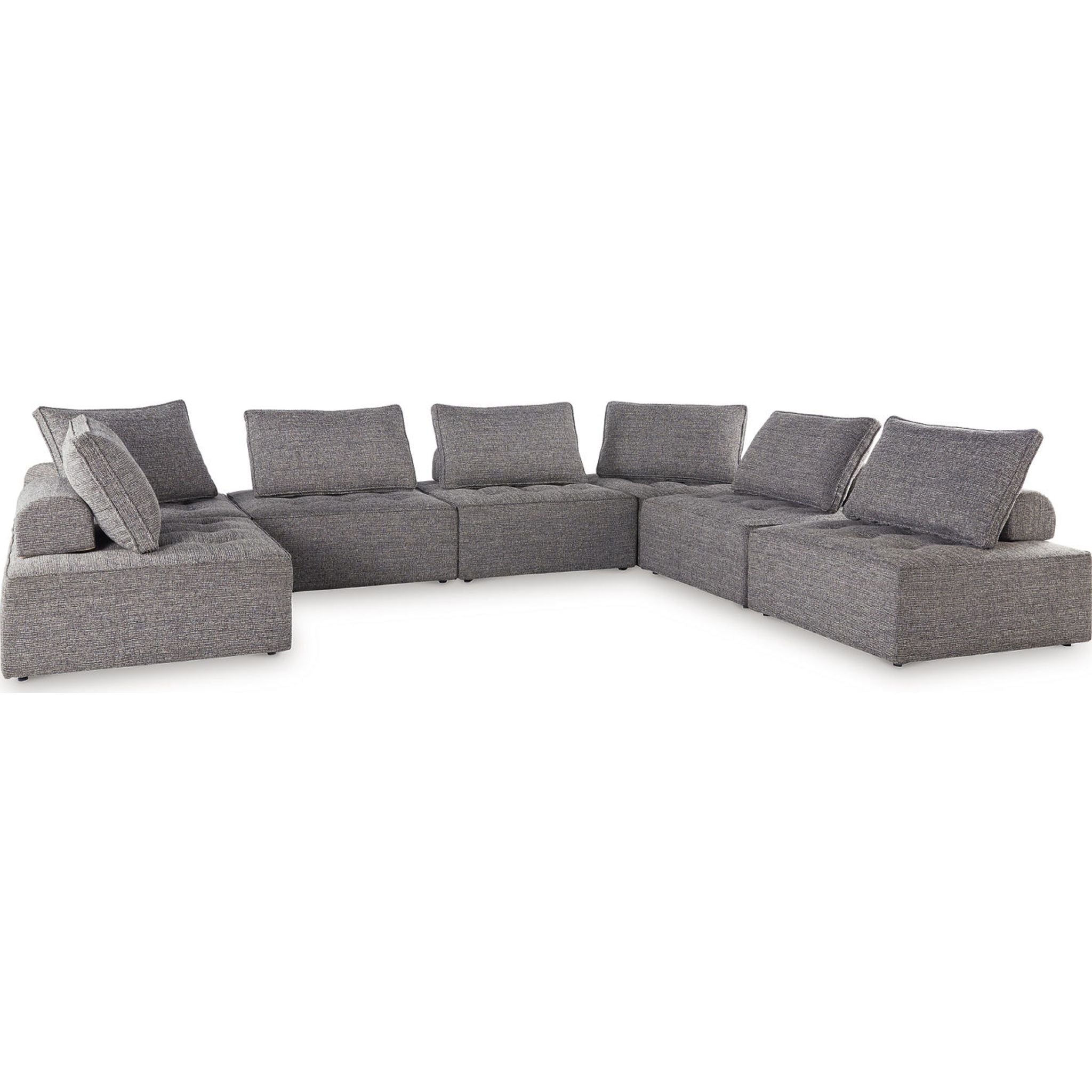 Bree Zee 7-Piece Outdoor Modular Sectional Sofa Set - Water-Resistant Brown Patio Furniture for Backyard, Poolside & Garden Relaxation