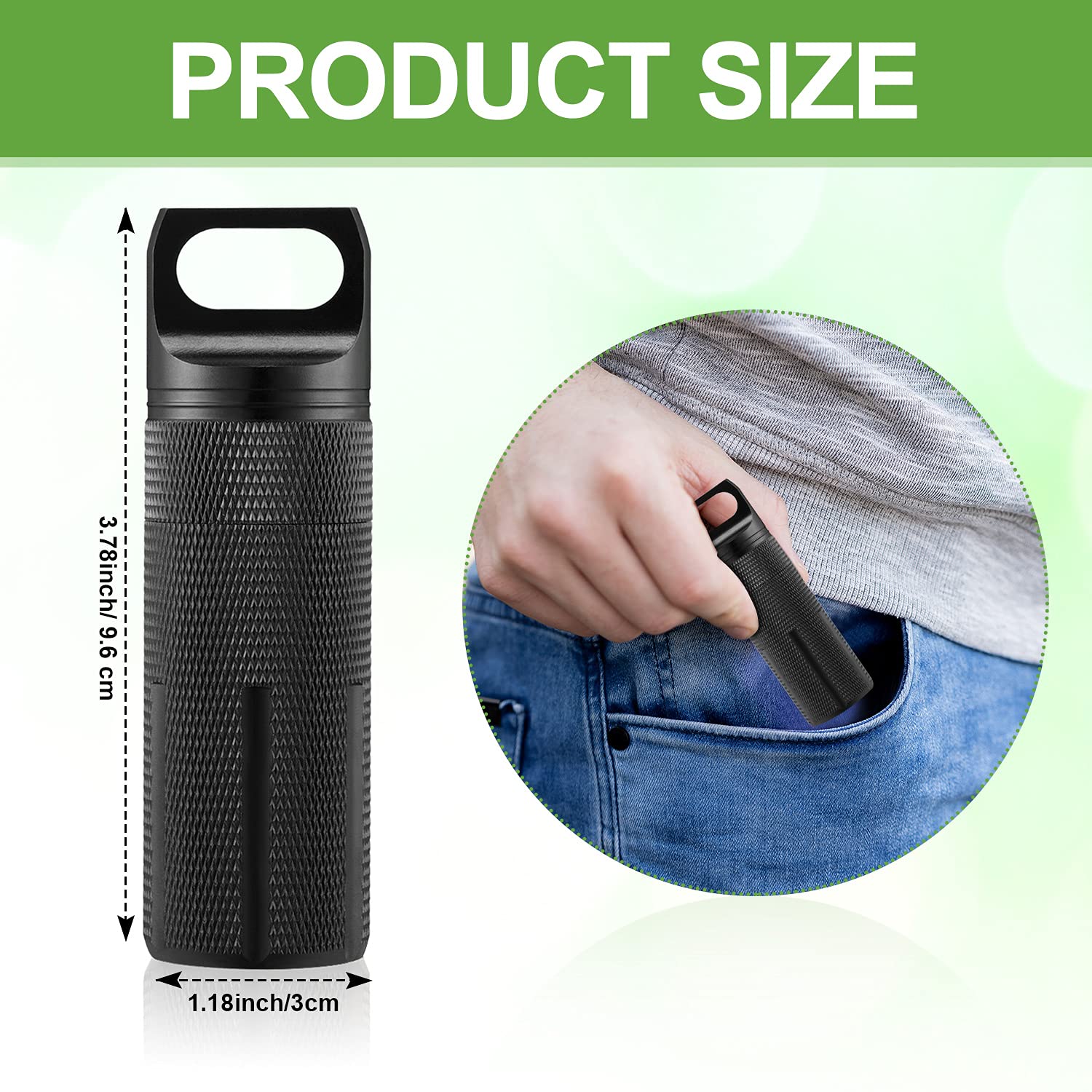 Patelai 4-Piece Portable Pill Case - Waterproof Airtight Aluminum Keychain Pill Bottle for Travel, Camping & EDC - Compact Supplement Storage for Outdoor Adventures & Daily Medication