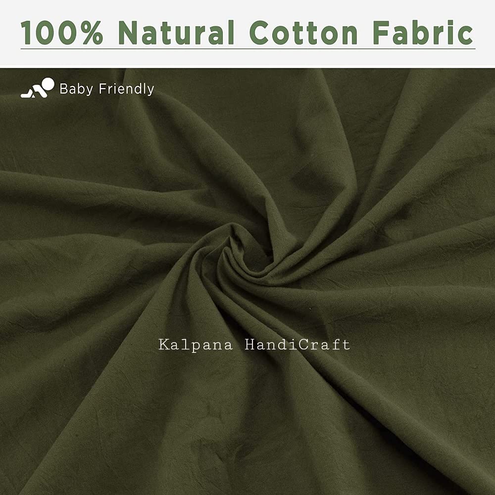 Olive Green Washed Cotton Duvet Cover Set - Queen, King, Full & Twin Size | Soft & Breathable Bedding for Cozy Sleep | Perfect for Modern, Farmhouse & Minimalist Bedrooms