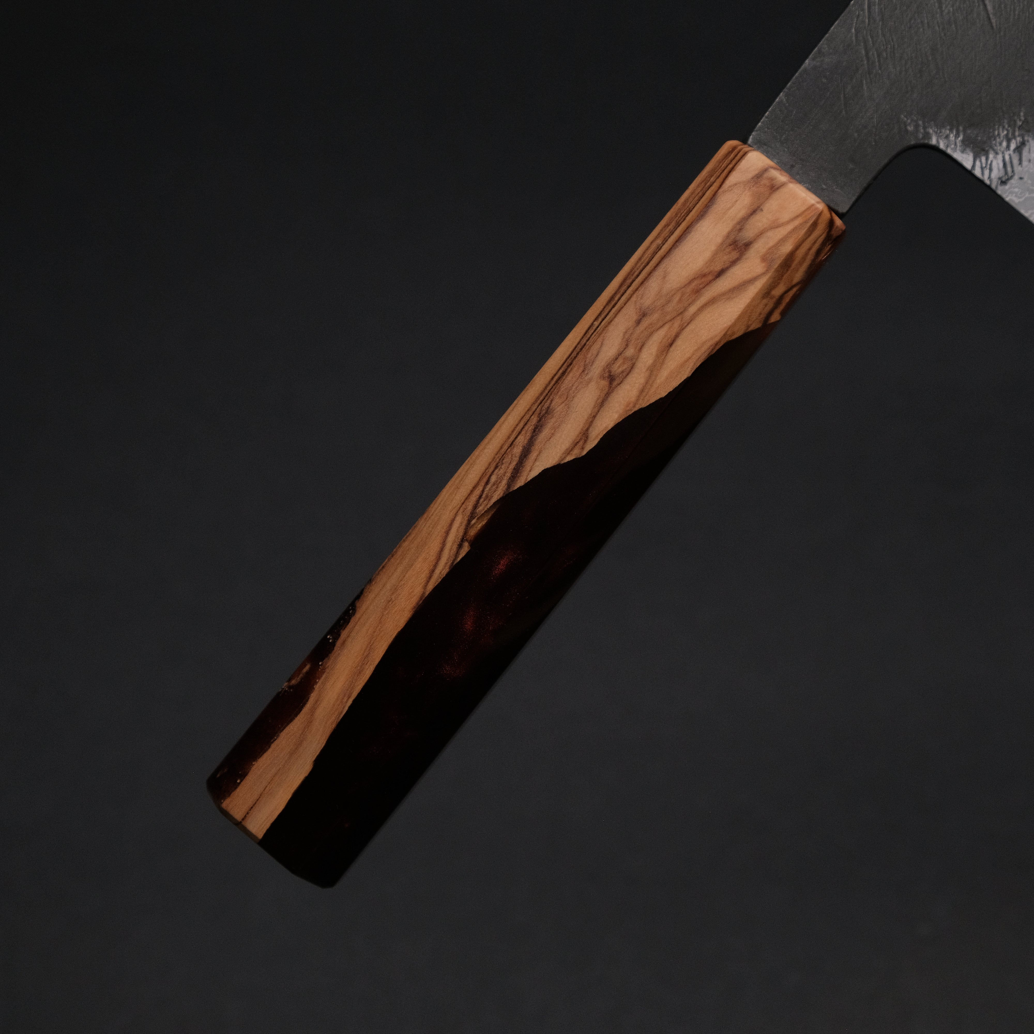 Ajikataya White #2 Matsuba Damascus Nakiri Knife 180mm - Premium Japanese Kitchen Knife with Olive Wood & Resin Handle (#16) - Perfect for Sushi, Vegetables & Precision Cutting