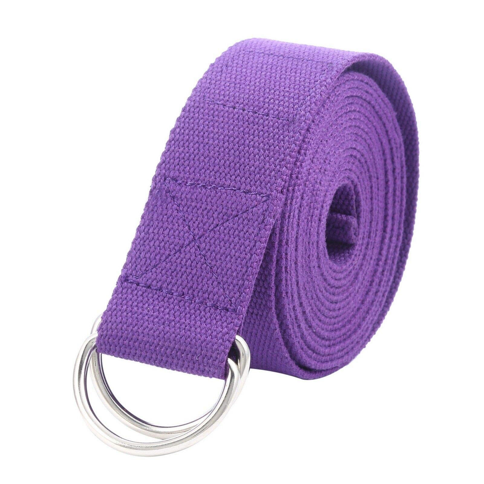 Habib Premium Cotton Yoga Strap with Metal D-Ring - 10 Feet Long for Stretching, Pilates & Fitness Training - Durable Exercise Belt for Yoga Poses, Physical Therapy & Home Workouts