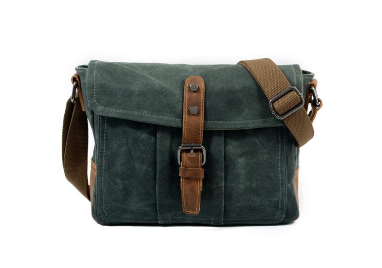 Women's Small Canvas Messenger Bag - Grey, Brown, Green - Perfect for Work, Travel & Everyday Use