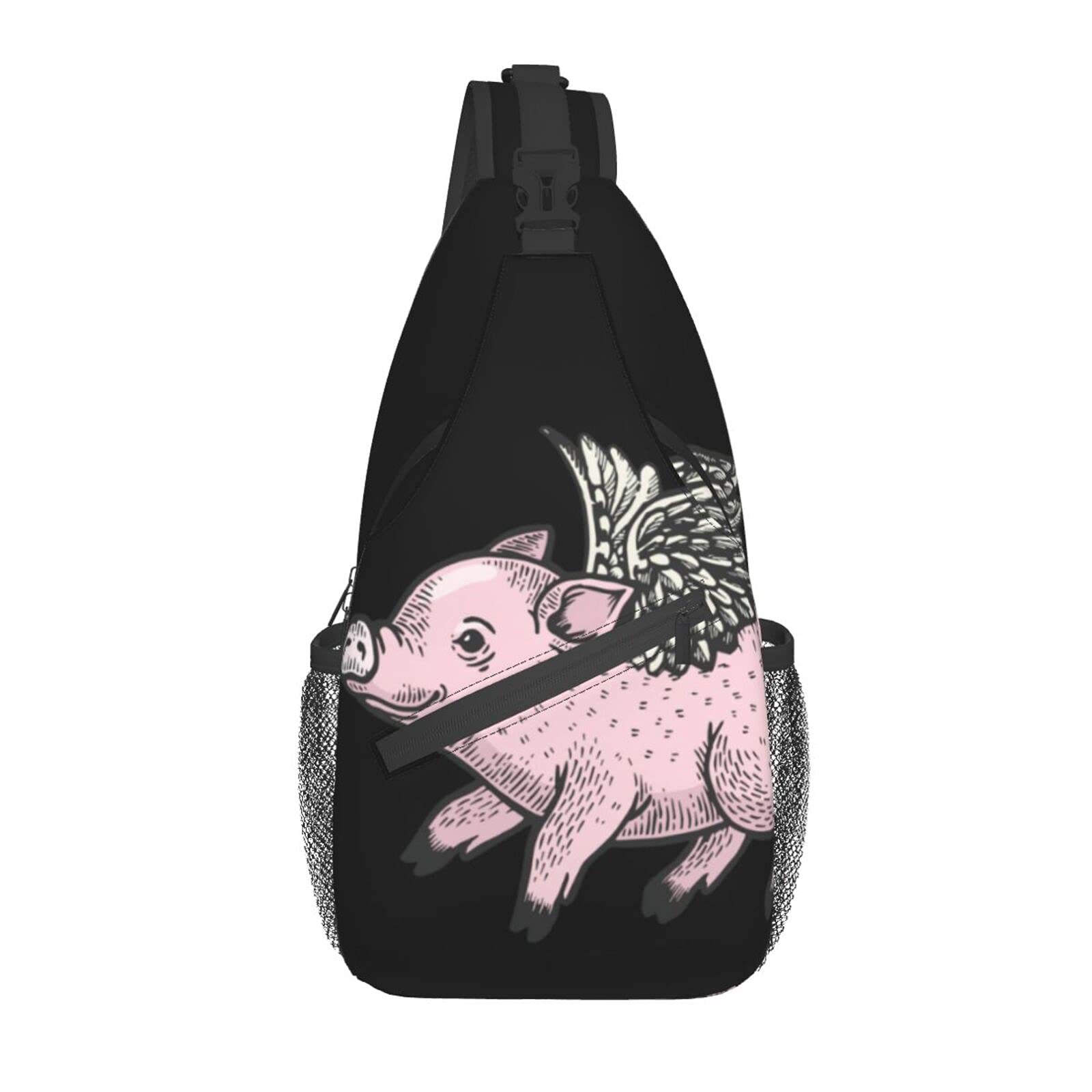 HUANGJ Angel Flying Pig Personalized Crossbody Bag - Stylish Shoulder Bag for Daily Use, Travel, Sports, Outdoor Riding & Hiking - Perfect Chest Bag for Women & Men