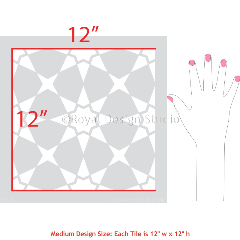 Supernova Tile Stencil - DIY Mosaic Tile Patterns for Home Decor, Bathroom & Kitchen Backsplash - Reusable Stencil Template for Floor & Wall Tiling Projects