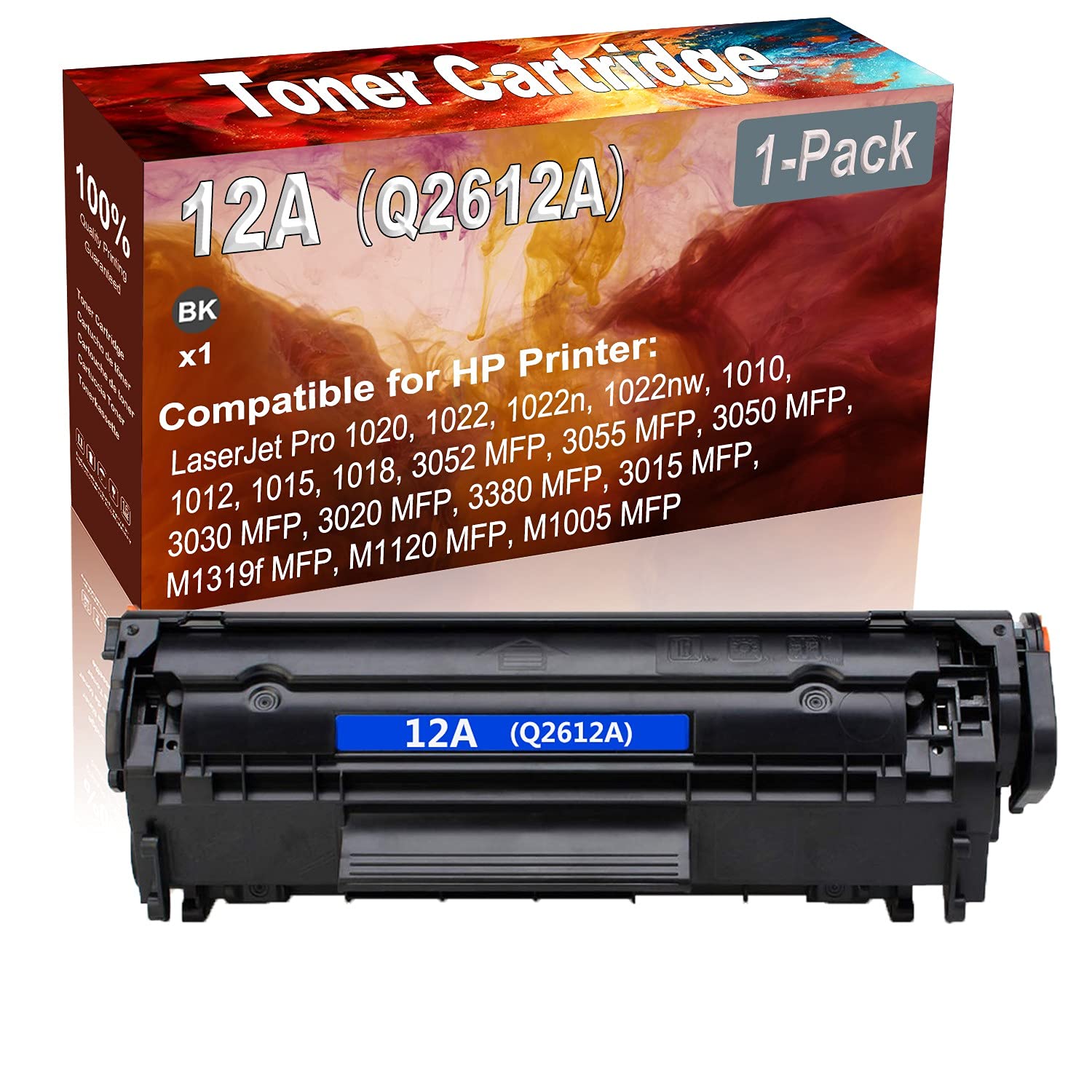 High Yield HP 12A (Q2612A) Compatible Black Toner Cartridge - 1 Pack - Works with HP LaserJet 1020, 1022, 1010, 1012, 1015, 1018 Printers - Perfect for Home & Office Printing Needs