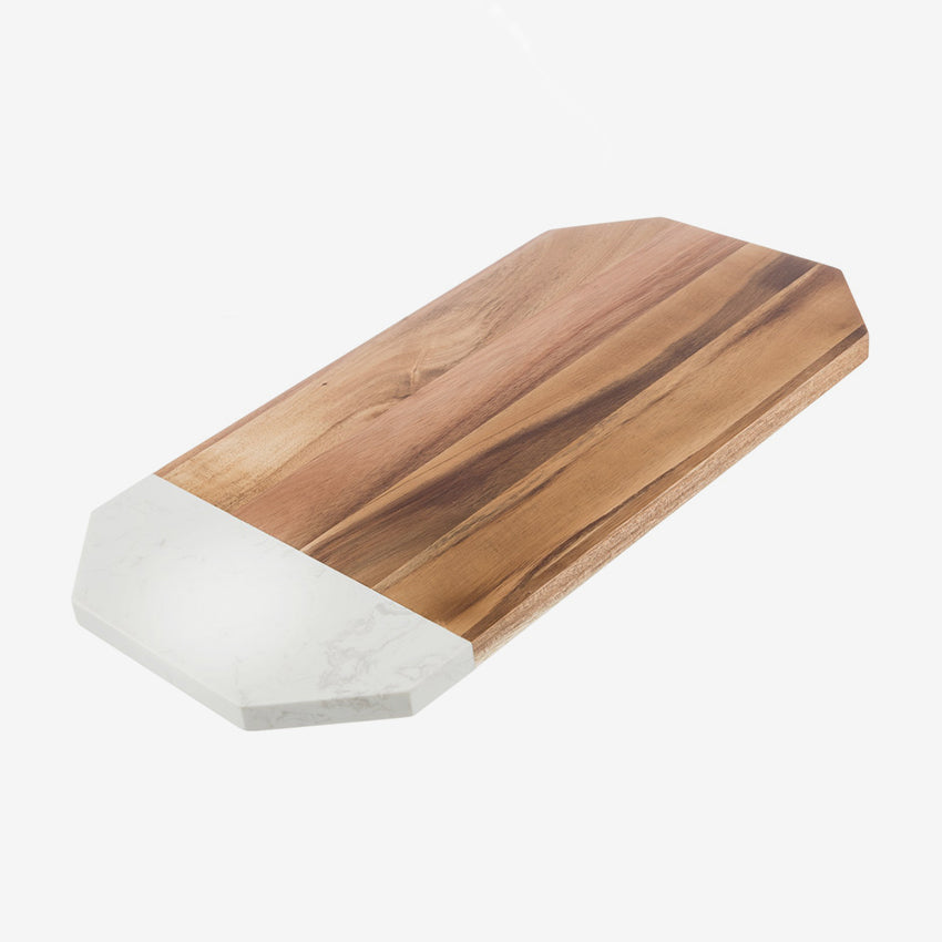 David Shaw Hexagonal Marble Cheese Board - Elegant Serving Tray for Wine & Charcuterie, Perfect for Entertaining & Gift Giving