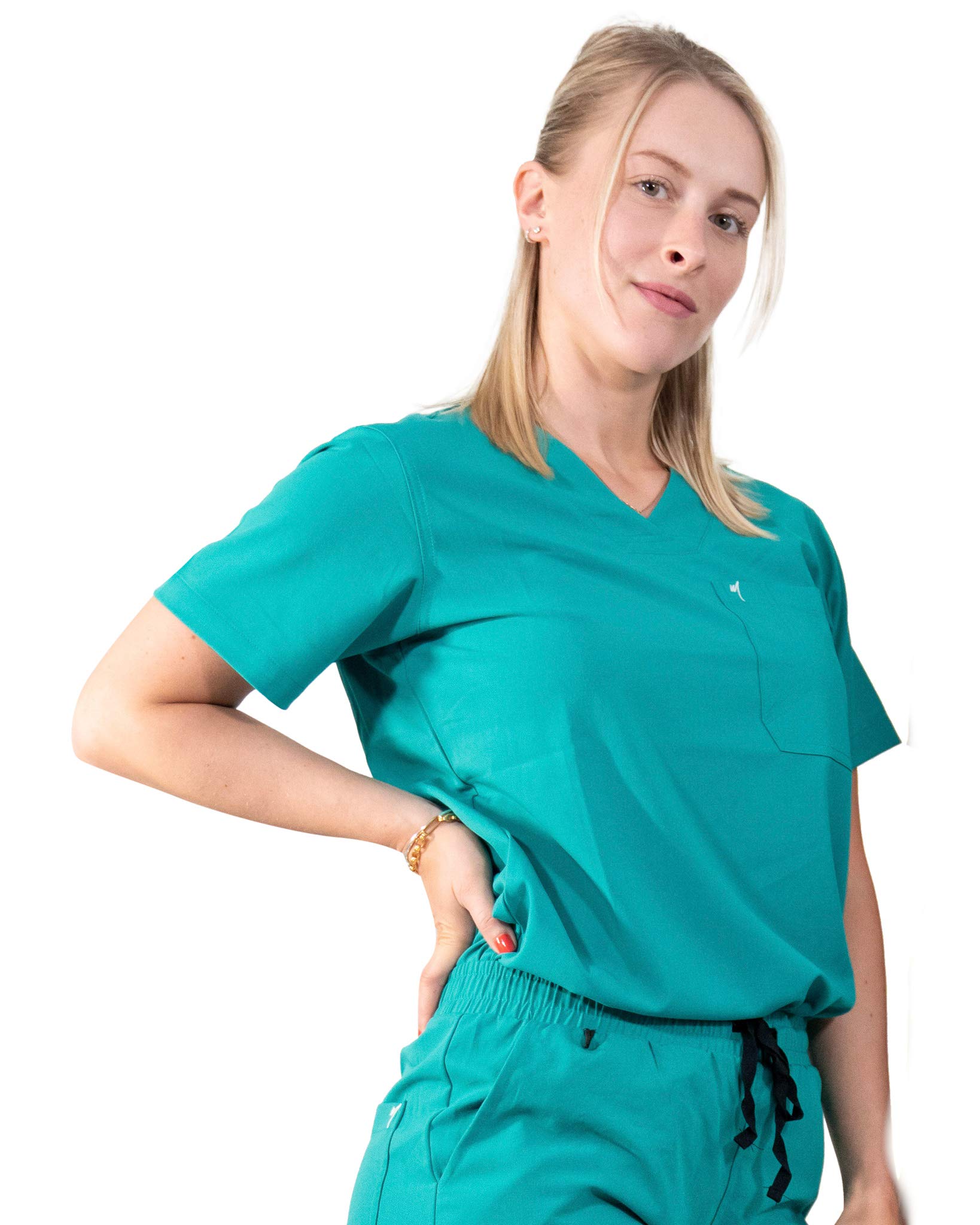 Best Women's Mim Jogger Scrub Top - Comfortable Medical Uniform in Navy Blue, Black, Burgundy & Green | Perfect for Nurses, Doctors & Healthcare Professionals