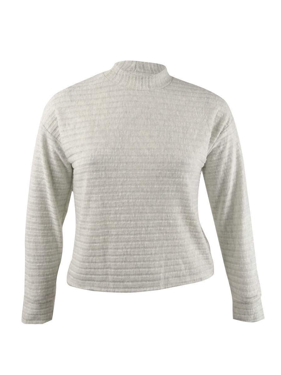 Bohemian Rose Mock Neck Ribbed Top for Women - Soft & Cozy Knit Sweater for Casual Wear, Layering & Fall Fashion