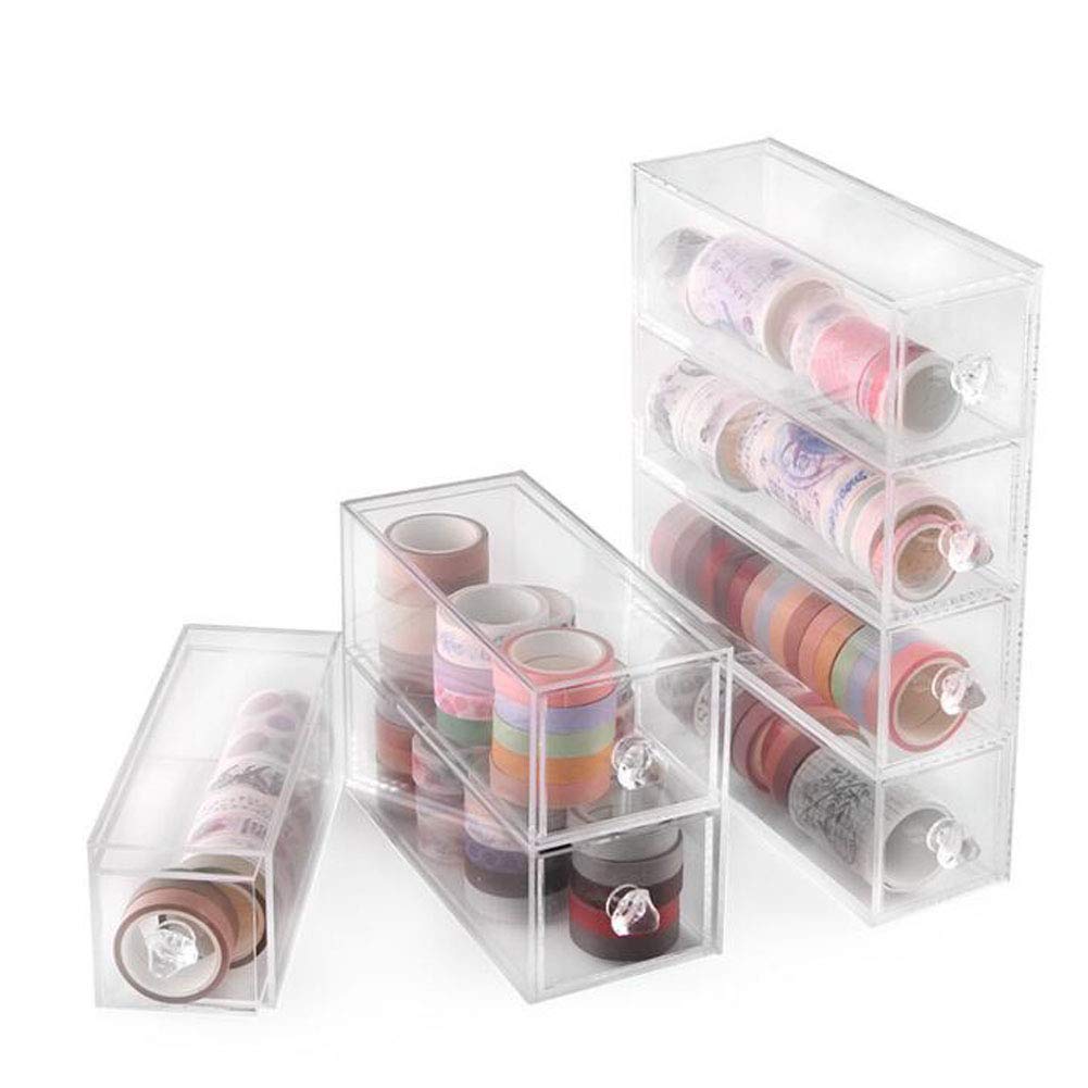 2-Drawer Clear Acrylic Organizer for Makeup & Crafts - Home & Office Use