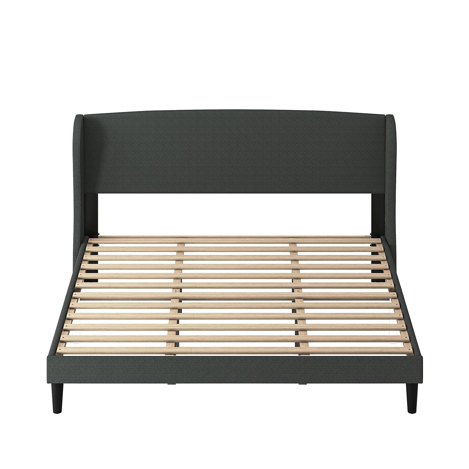 Baotist Upholstered Wingback Platform Bed Frame - Queen Size Modern Bedroom Furniture for Master Bedroom, Guest Room & Apartment