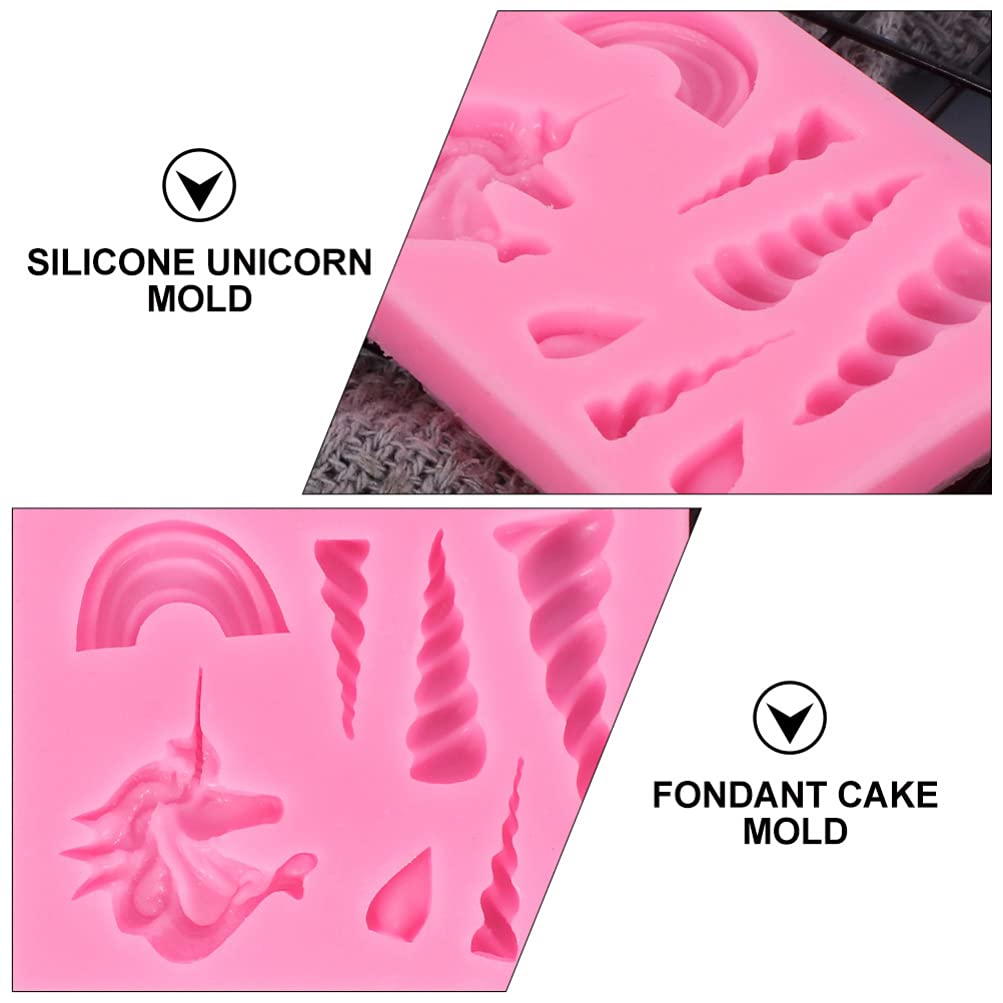 ARTIBETTER 5-Piece Unicorn Silicone Mold Set - 3D Unicorn Horn, Ears & Eyelash Cake Toppers for Fondant, Cupcake & Chocolate Decorations - Perfect for Birthday Parties, Baby Showers & DIY Baking Projects