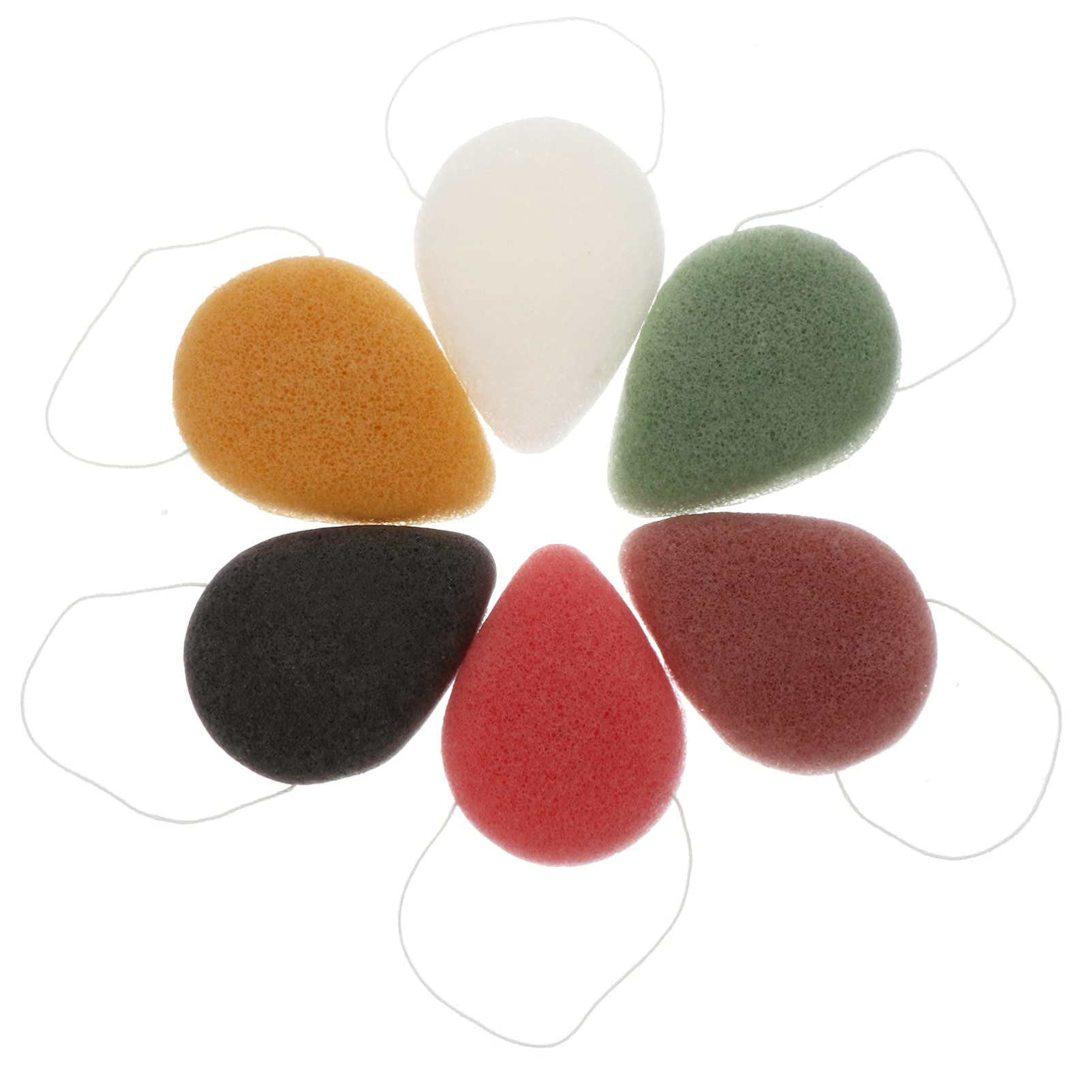 Lurrose 6-Pack Face Wash Puff - Exfoliating Facial Cleansing Sponge for Wet & Dry Use - Charcoal Makeup Sponge Puff for Skin Care & Body - Perfect for Daily Cleansing, Makeup Removal & Gentle Exfoliation
