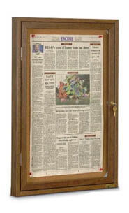 Enclosed Wood Framed Bulletin Board Display Case - Premium Restroom Sign Holder for Offices, Schools & Public Spaces