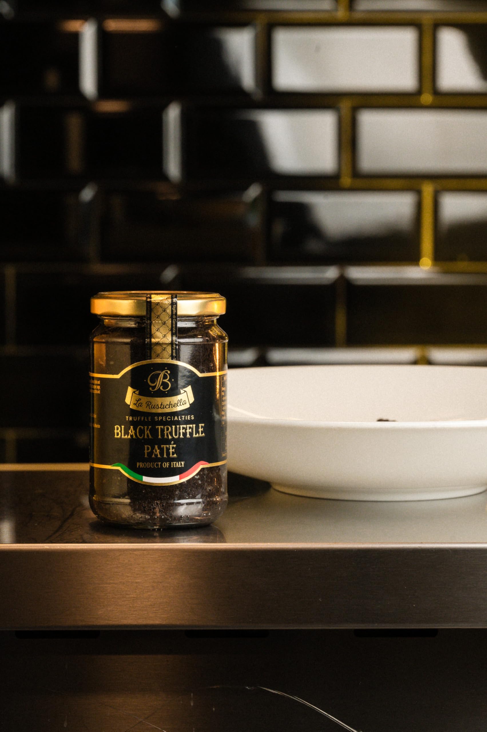 La Rustichella Black Truffle Patè - Kosher Certified 100% Italian Vegan Gluten-Free Cholesterol-Free Truffle Spread (9.88oz/280g) - Perfect for Pasta, Risotto, Charcuterie Boards & Gourmet Cooking