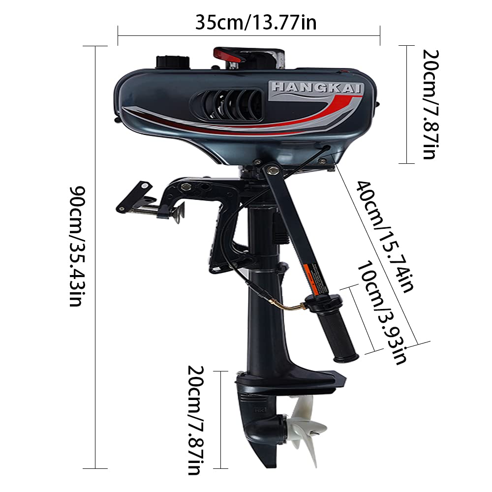 3.5 HP 2-Stroke Outboard Motor - Portable Manual Start Marine Engine for Fishing Boats, Kayaks, Yachts & Inflatable Boats | Perfect for Lakes, Rivers & Coastal Waters
