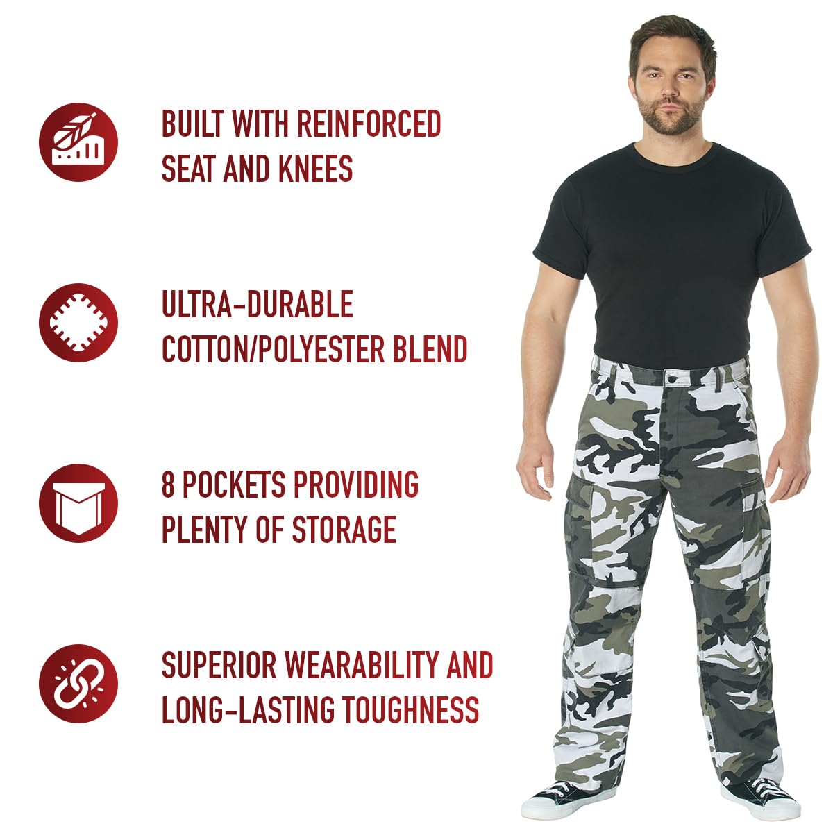 Rothco Vintage Paratrooper Fatigue Pants - Military Cargo Pants with Camouflage Pattern for Outdoor Hiking, Camping & Tactical Use