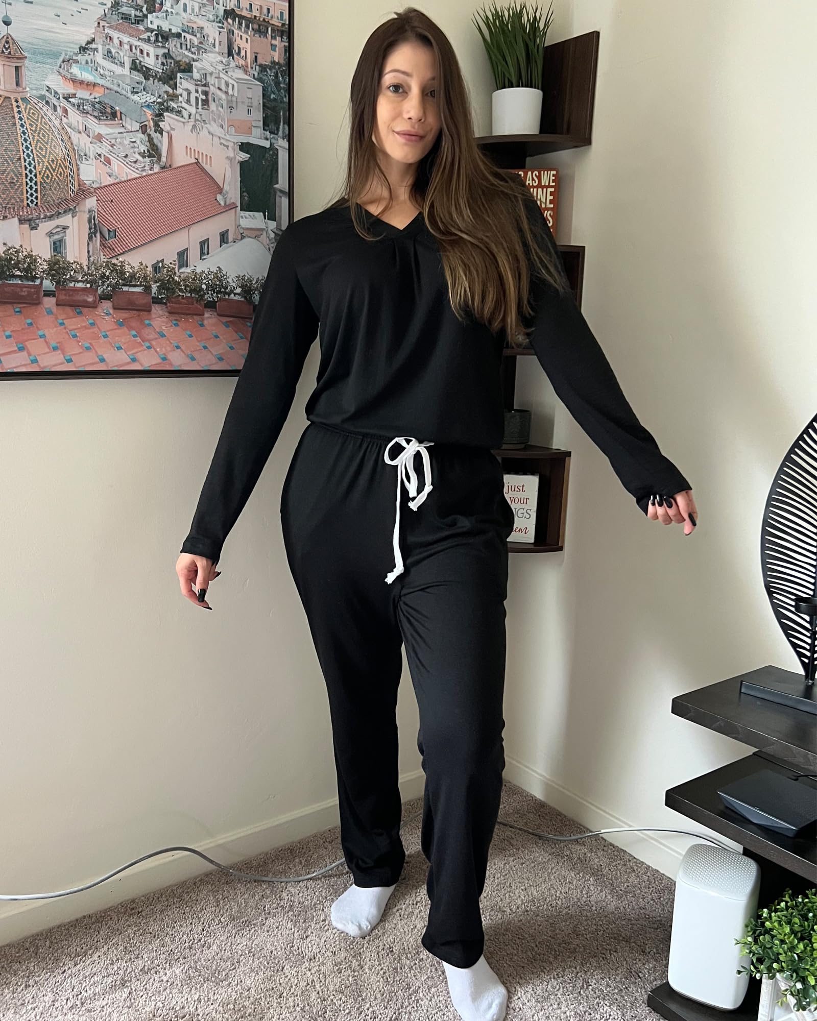 Difficort Women's Pajama Sets - Soft Long Sleeve Sleepwear with Pockets, Cozy Lounge Pjs for Winter Nights | Perfect for Sleeping, Relaxing at Home & Gift Giving