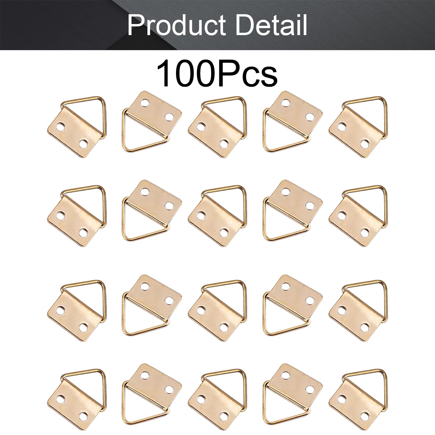 Gold Tone Picture Frame Buckle Kit - 100PCS for Photo Hanging & Home Decor