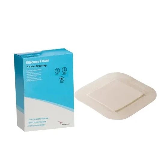 Cardinal Health Kendall Silicone Non-Bordered Foam Wound Dressing 8 x 8 Inches - Sterile Wound Care for Pressure Ulcers, Surgical Wounds & Diabetic Foot Care - Soft & Absorbent Medical Bandage