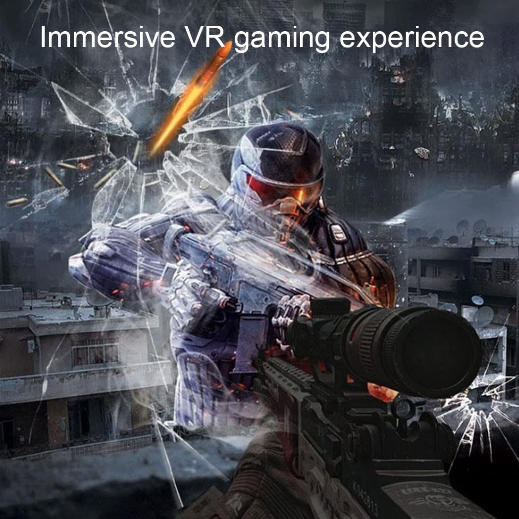 3D VR Headset with Bluetooth Controller - Compatible with iPhone 13 Pro Max/13 Pro/13/12/11, Samsung Galaxy S21, Huawei, Xiaomi Series - Immersive Virtual Reality Experience for Gaming, Movies & VR Apps (Color: Black, Size: Universal)
