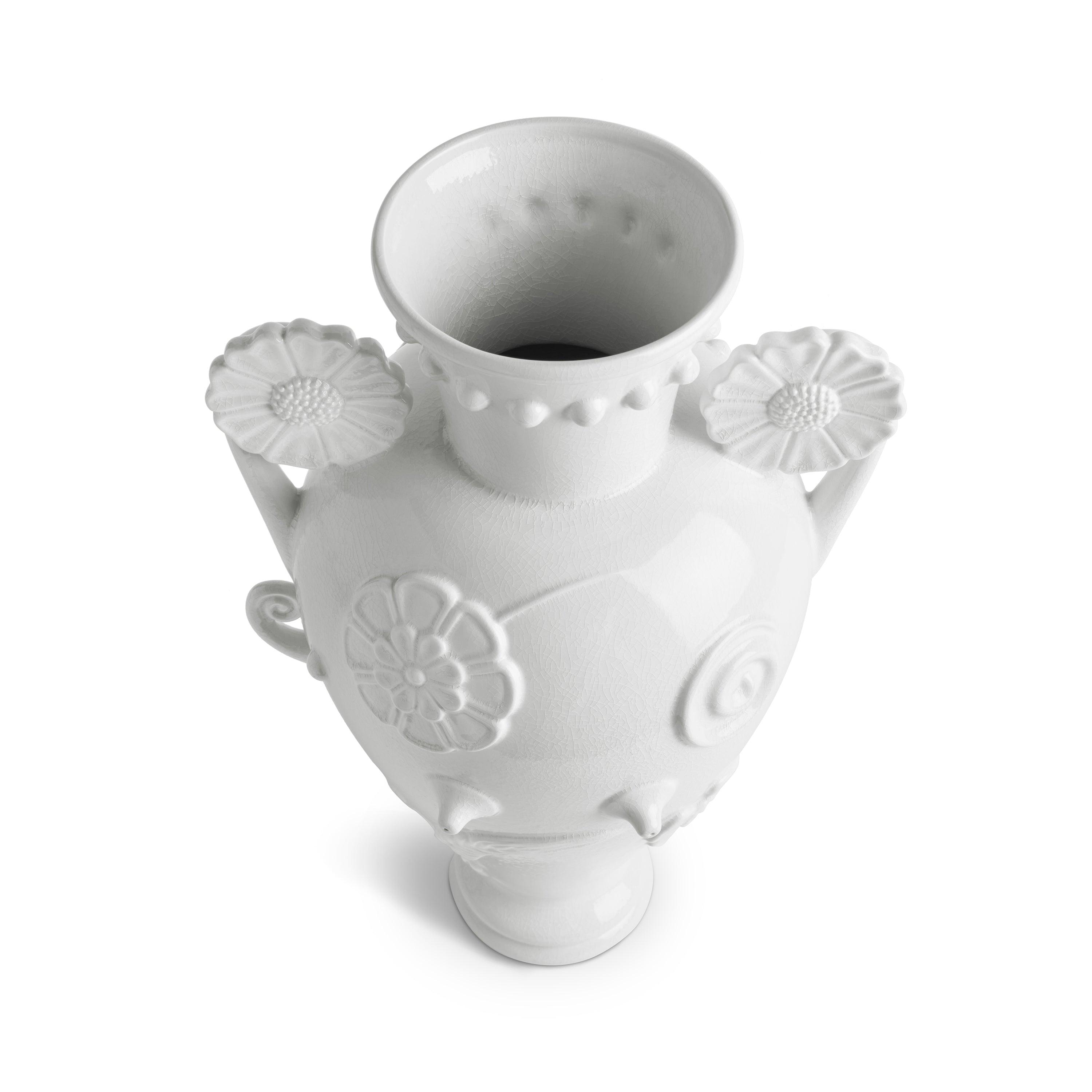 Pantheon Persephone White Amphora Vase - Greek Mythology Inspired Home Decor for Living Room, Wedding Centerpiece & Gift