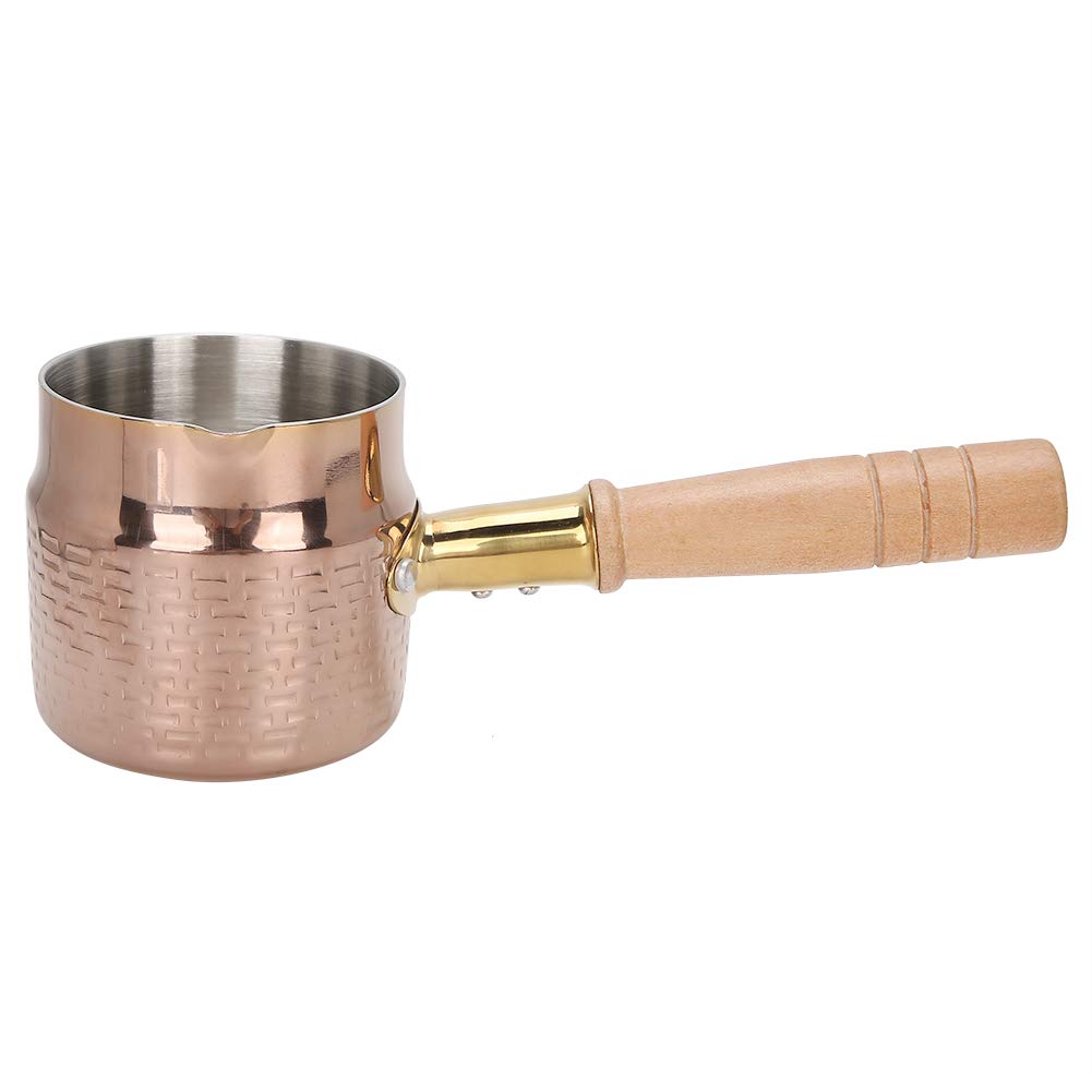 Stainless Steel Milk Pot for Stove Top - Small Saucepan with Rose Gold Finish for Boiling Milk, Melting Chocolate & Butter - Perfect for Coffee Warmer, Hot Chocolate & Cooking Essentials
