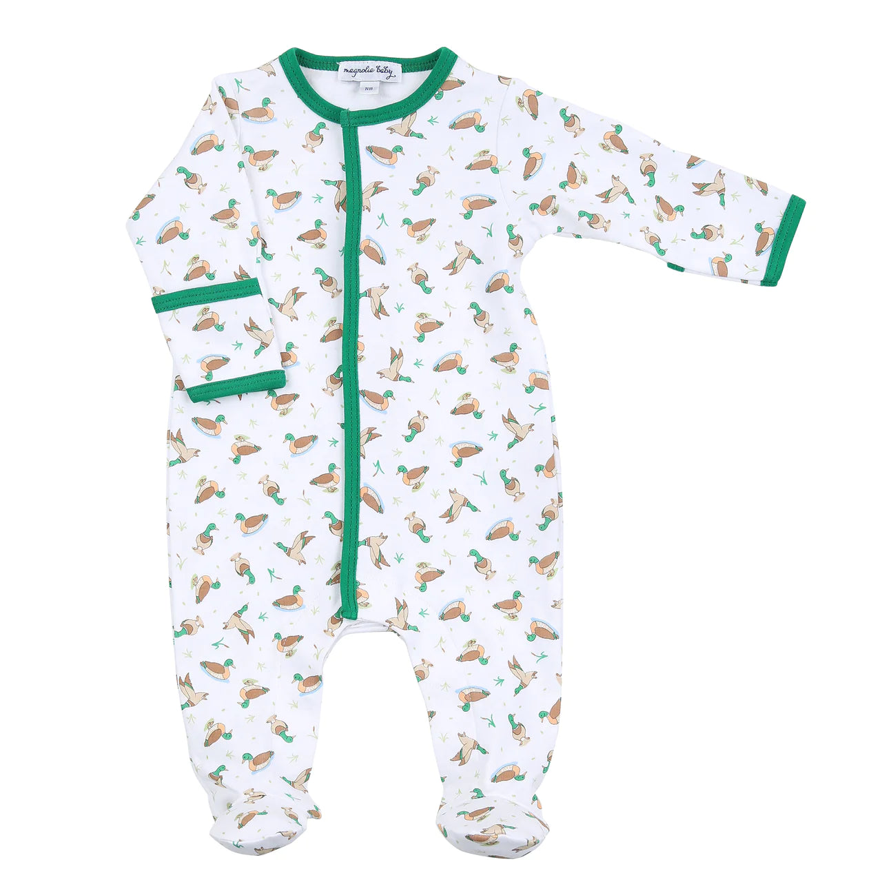 Majestic Mallard Printed Footie Pajamas for Baby Boys & Girls - Soft Cotton One-Piece Sleepwear with Non-Slip Soles - Perfect for Nursery, Bedtime & Winter Comfort