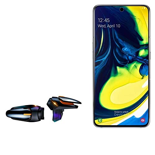 BoxWave Gaming Trigger Buttons for Samsung Galaxy A51 - Auto Fire Touchscreen QuickTrigger for Mobile FPS Games (Jet Black) - Perfect for PUBG, Call of Duty Mobile & Fortnite Gaming Accessories