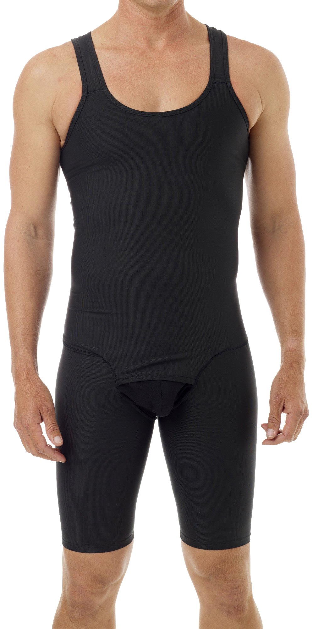 Underworks Men's Compression Bodysuit Girdle Shirt 3-Pack - Slimming Shapewear for Posture Support & Tummy Control - Perfect for Workouts, Office Wear & Everyday Comfort