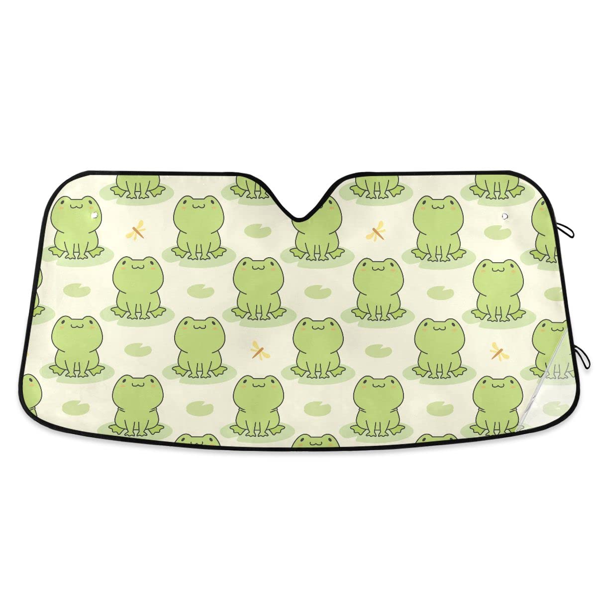 Foldable Car Windshield Sun Shade - Cute Frog Design UV Protection Sun Visor for Cars & Trucks | Blocks Heat & Keeps Vehicle Cool | Perfect for Summer Parking & Road Trips