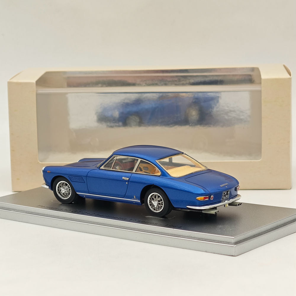 1:43 ESVAL MODEL Ferrari 330 GT 2+2 Berlinetta 1964 Blue Resin Diecast Car - Collectible Vintage Ferrari Model for Display, Gifts & Car Enthusiasts