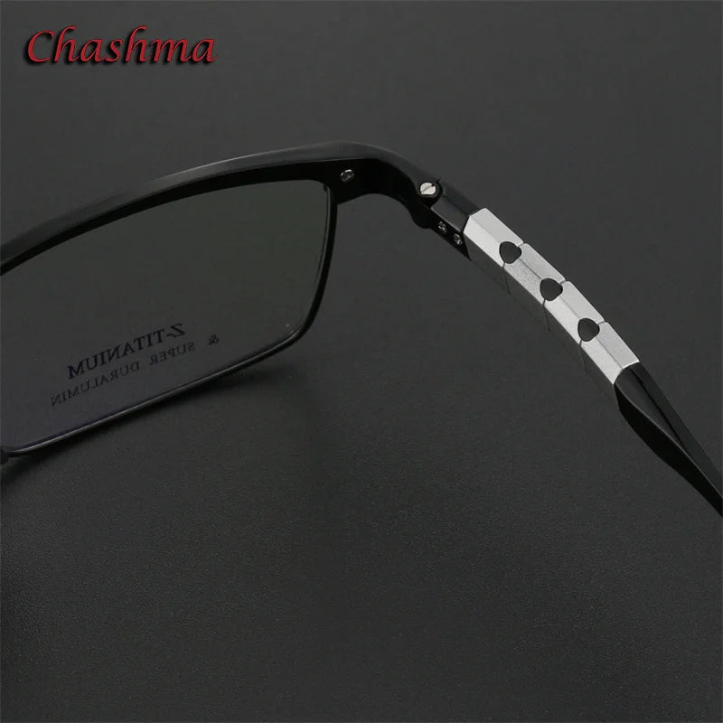 Men's Titanium Square Full Rim Eyeglasses - Lightweight Durable Frame for Reading & Computer Use
