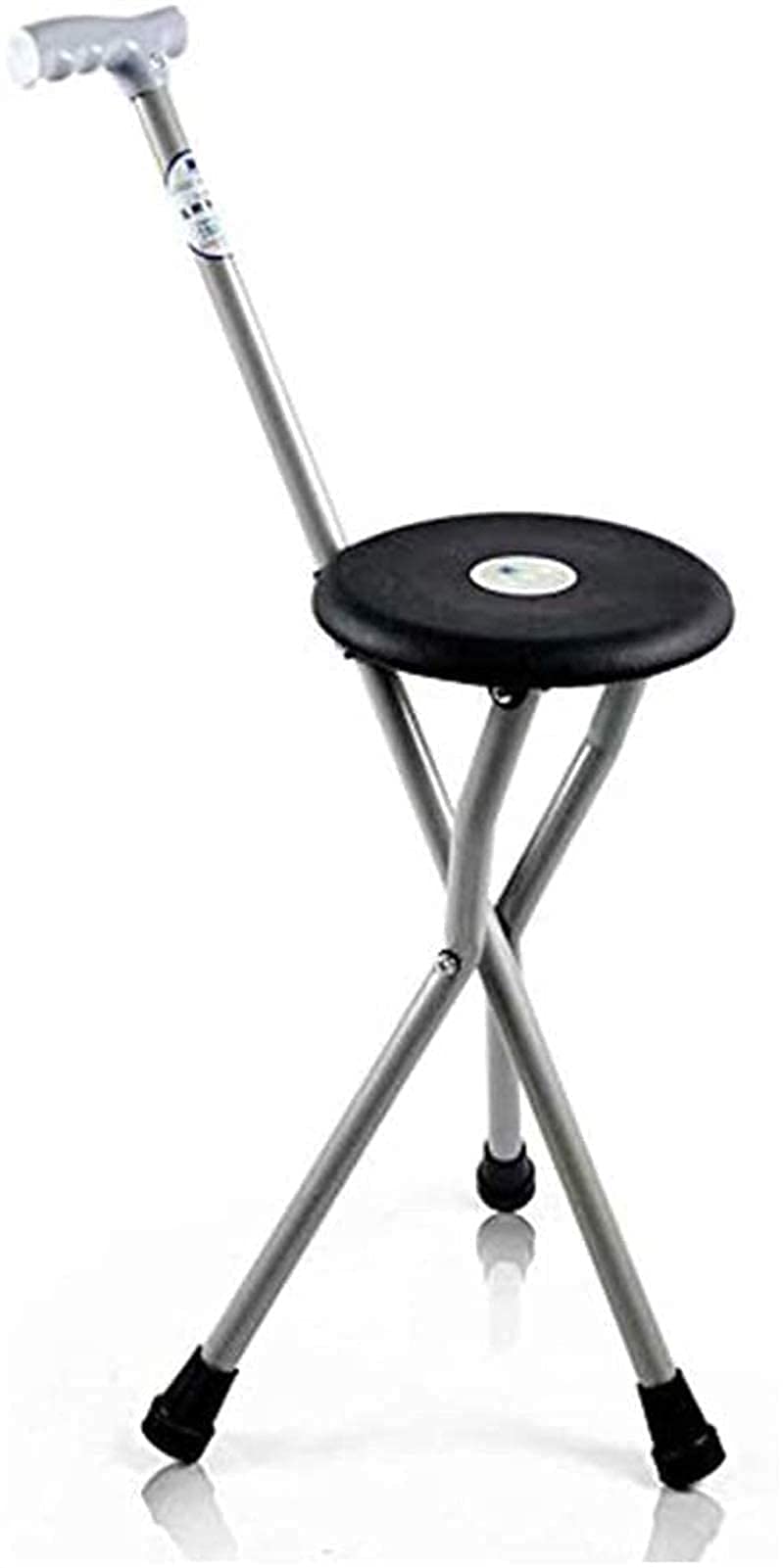 Lightweight Aluminum Folding Stool & Walking Stick - Non-Slip, Durable & Portable for Seniors | Perfect for Outdoor Activities, Hiking, Travel & Elderly Support
