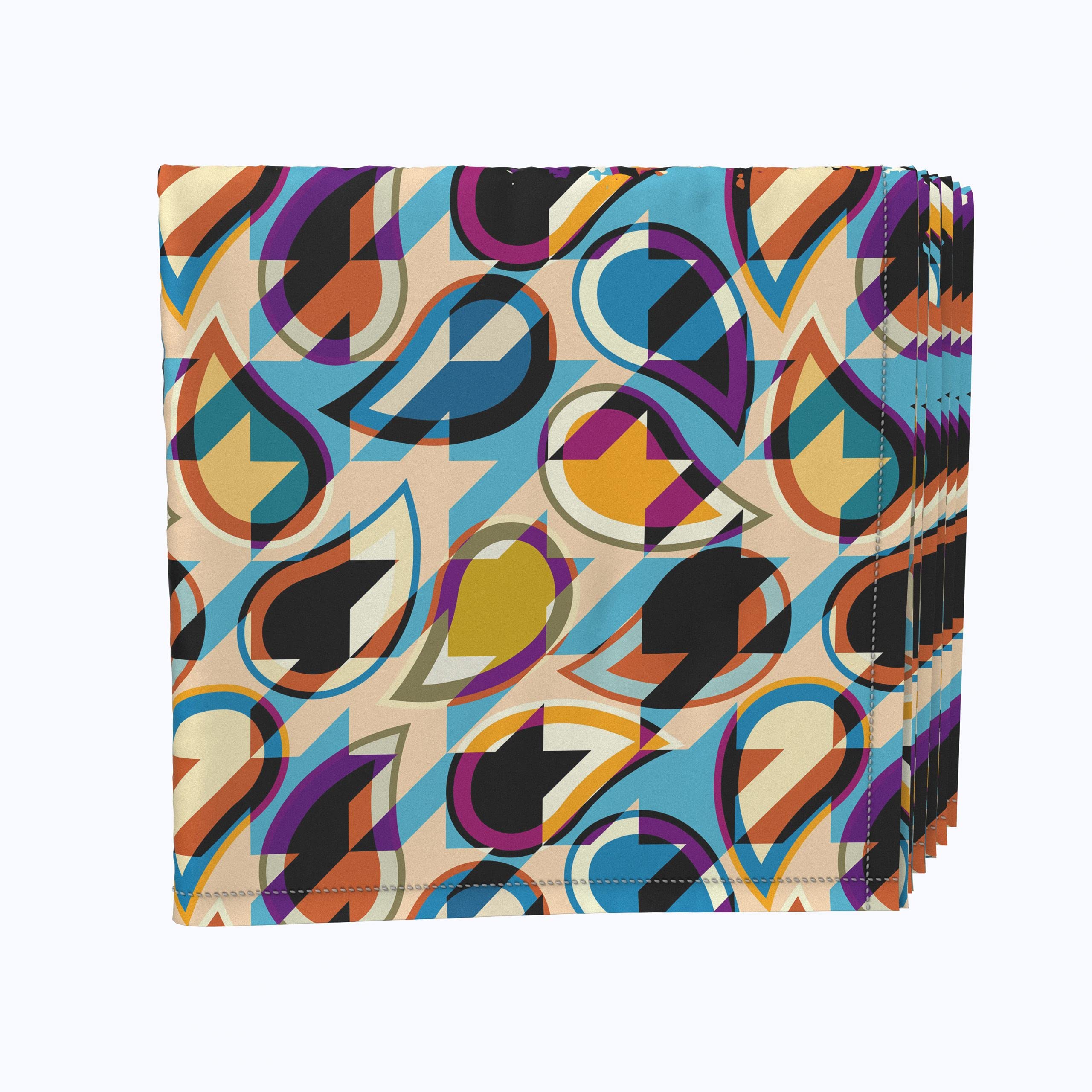 Premium 12-Piece Polyester Napkin Set - 18x18 Inches, Geometric Houndstooth Pattern - Elegant Table Linens for Dinner Parties, Weddings & Holiday Gatherings