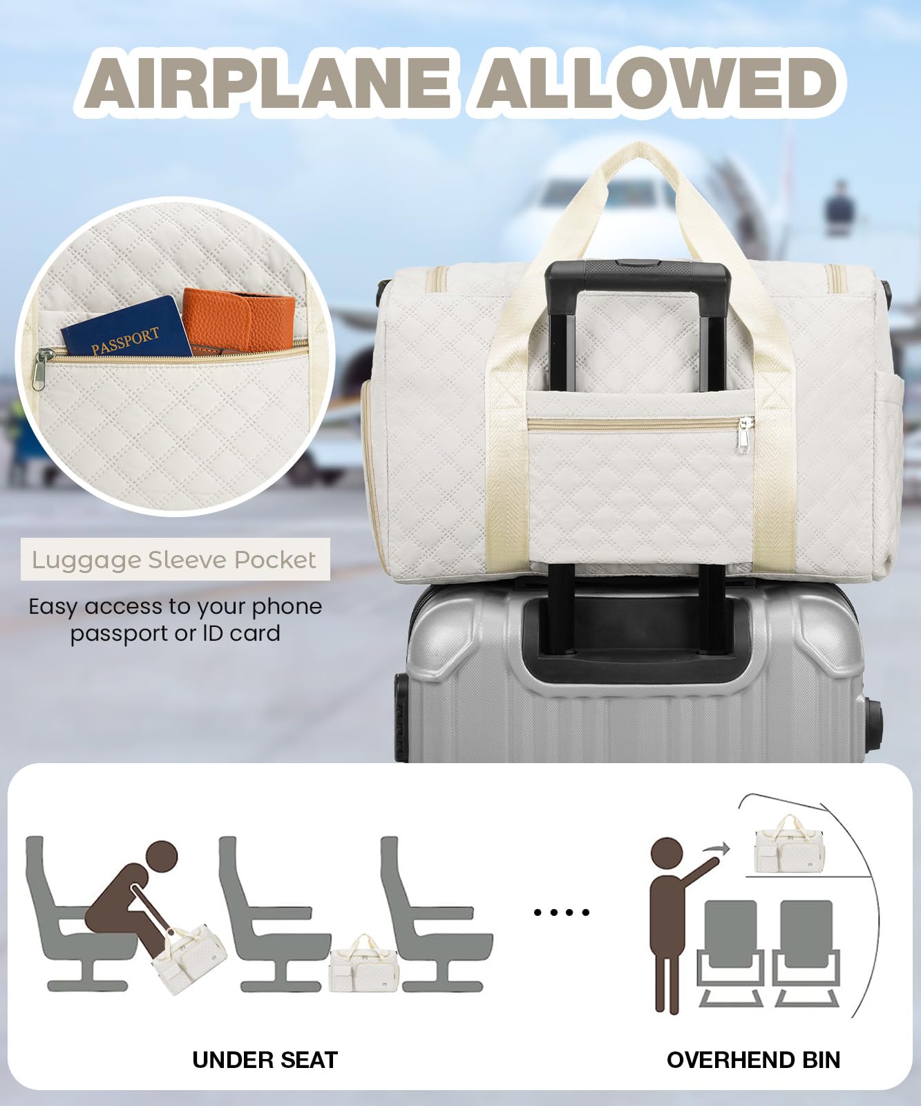 **Women's Small Gym Bag with Shoe Compartment - Lightweight Travel Duffle Bag for Workouts, Weekend Trips & Overnight Stays - Perfect for Gym, Travel, Labor & Delivery Hospital Bags**