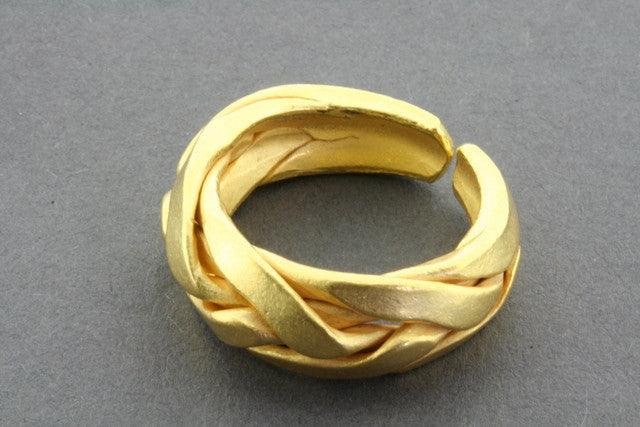 Elegant Gold Plated Braided Ring for Women - Perfect for Weddings, Parties & Everyday Wear