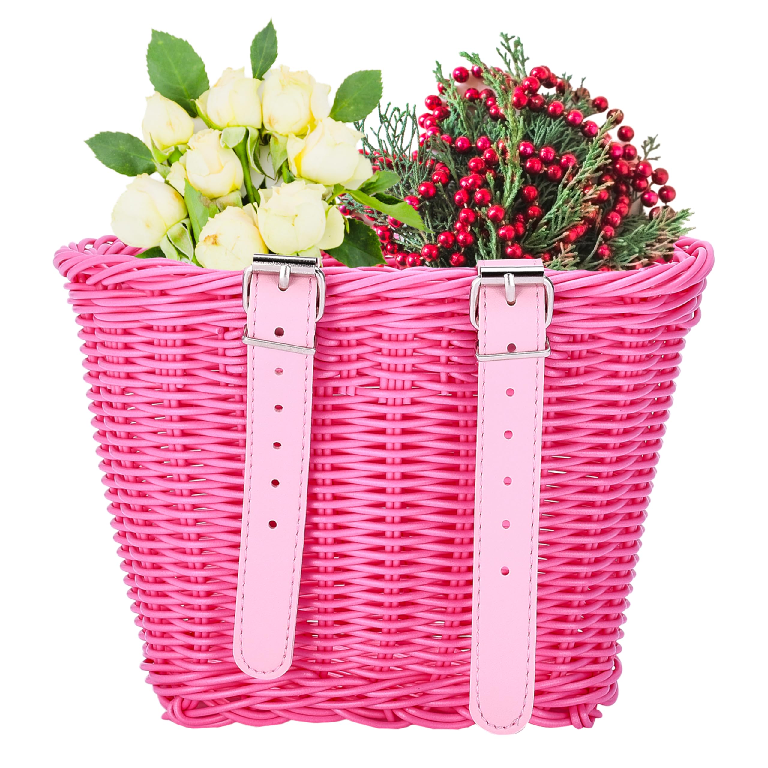 Steady Doggie Bike Basket - Front Mount Pet Carrier for Bicycles - Hand-Woven Polypropylene Basket with UV Protection - Durable & Fade-Resistant - Easy Installation - Perfect for Cycling with Small Dogs or Groceries