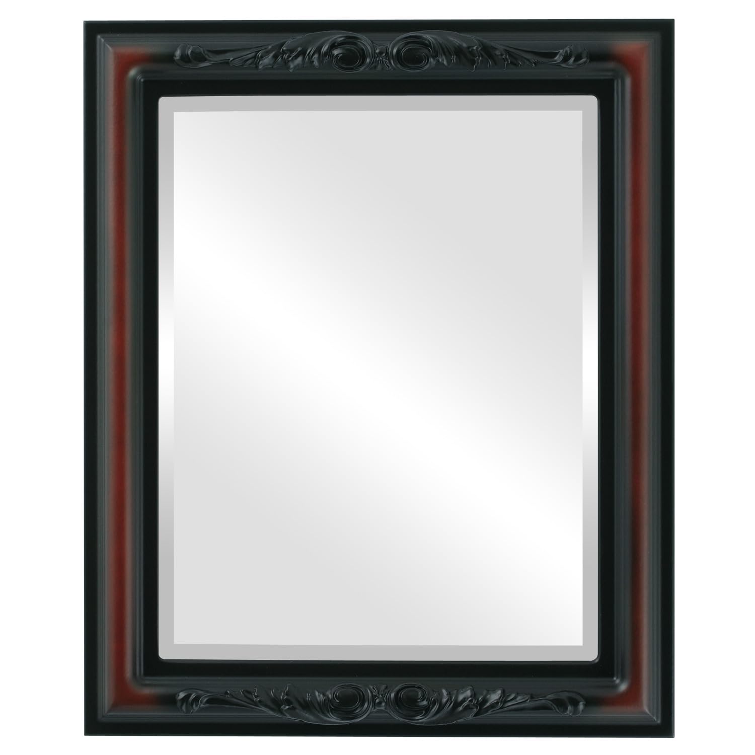 Ovalcrest Florence Style Rosewood Rectangle Beveled Wall Mirror 22x28 Inches - Elegant Home Decor for Living Room, Bedroom & Entryway